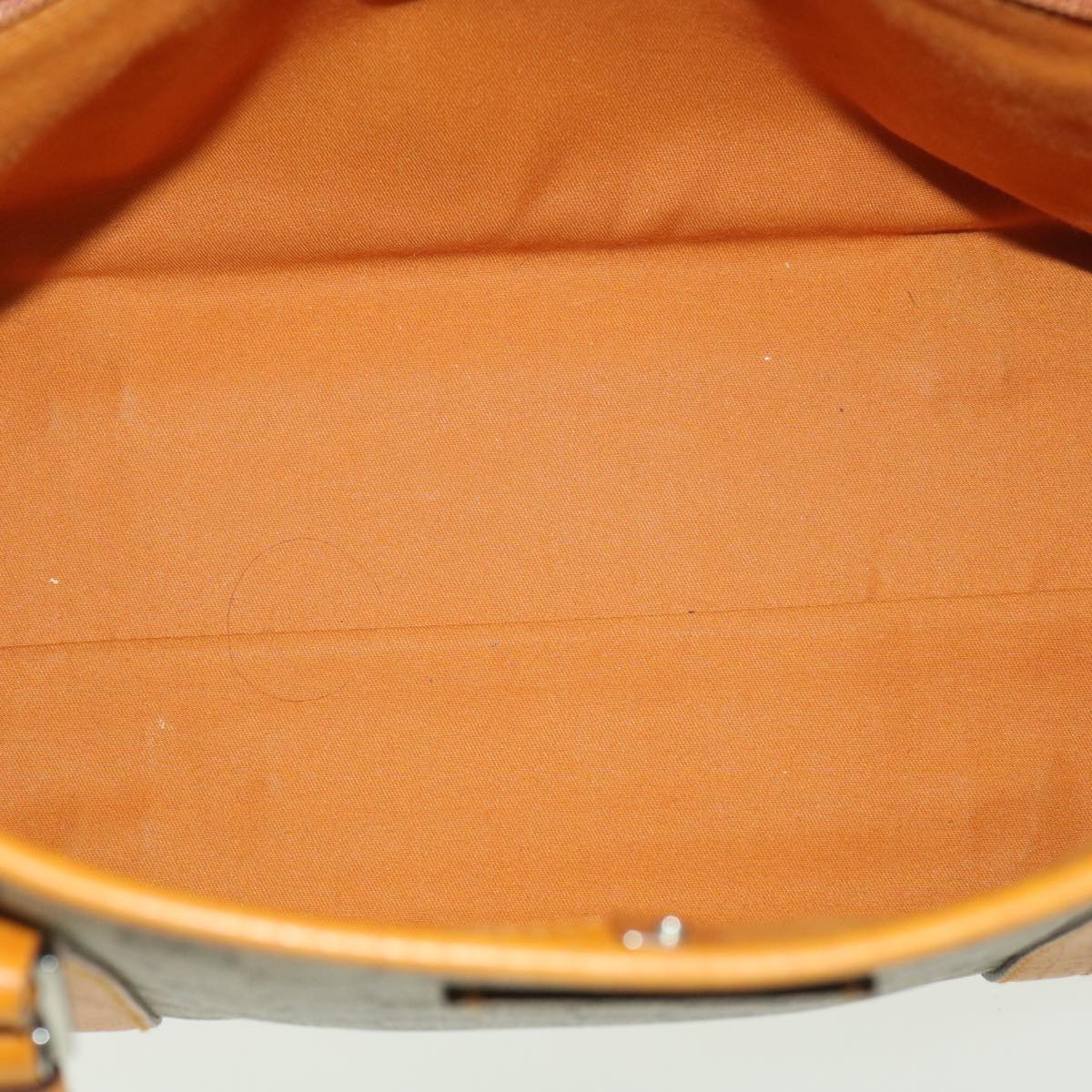 GUCCI GG Canvas Tote Bag PVC Leather Orange Beige 114595 Auth ki2771