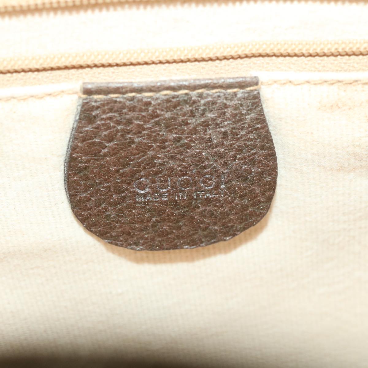 GUCCI GG Canvas Shoulder Bag PVC Leather Beige Auth ki2776