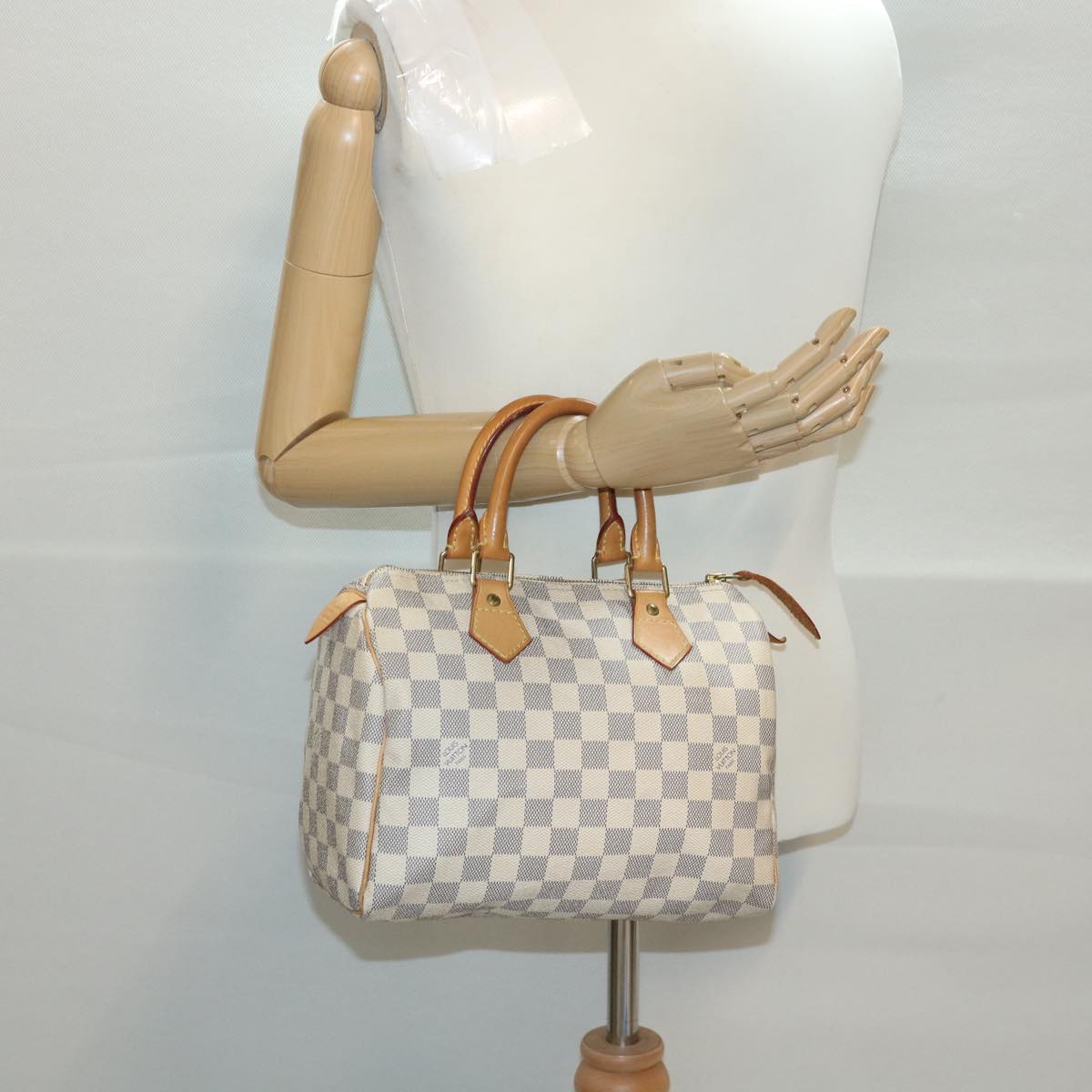 LOUIS VUITTON Damier Azur Speedy 25 Hand Bag N41534 LV Auth ki2788