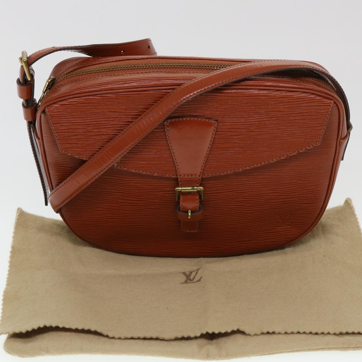 LOUIS VUITTON Epi June Feuille Shoulder Bag Brown Kenya M52153 LV Auth ki2814