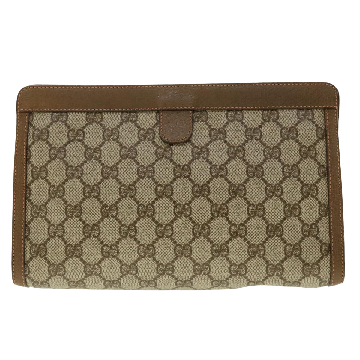 GUCCI GG Canvas Web Sherry Line Clutch Bag Beige Red Green 89.01.033 Auth ki2822 - 0