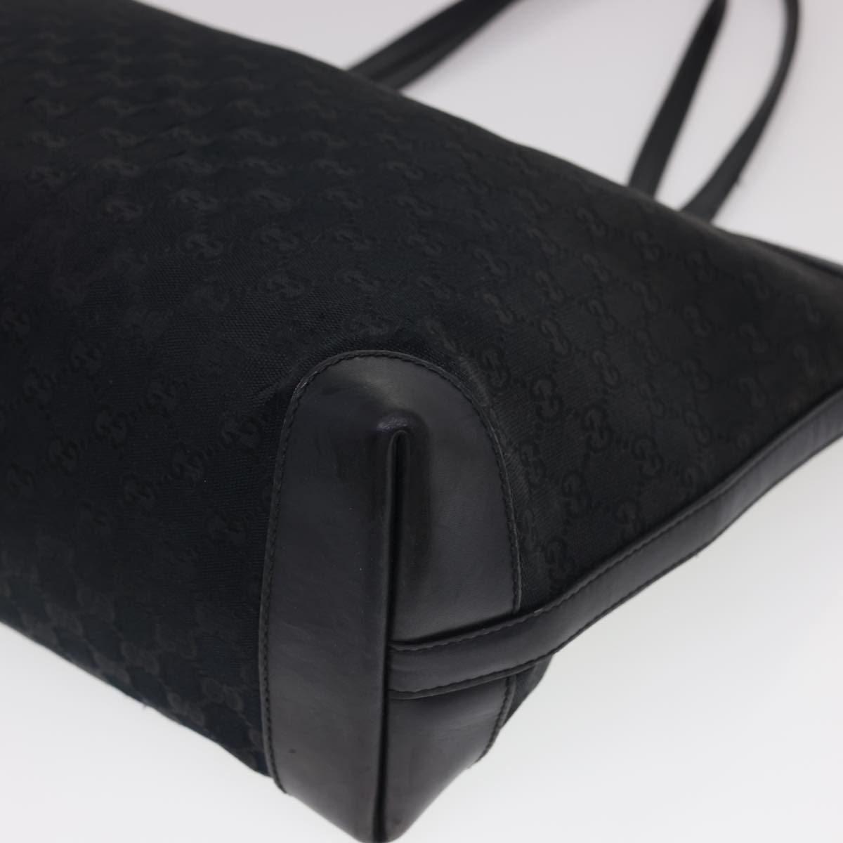 GUCCI GG Canvas Tote Bag Black 247209 Auth ki2823