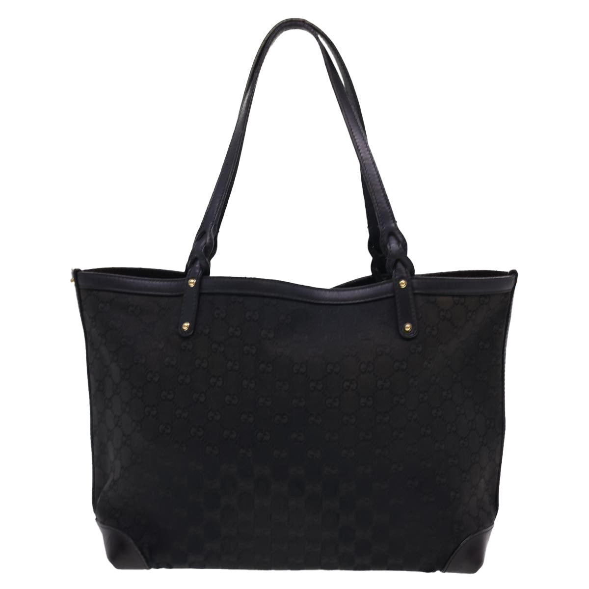 GUCCI GG Canvas Tote Bag Black 247209 Auth ki2823