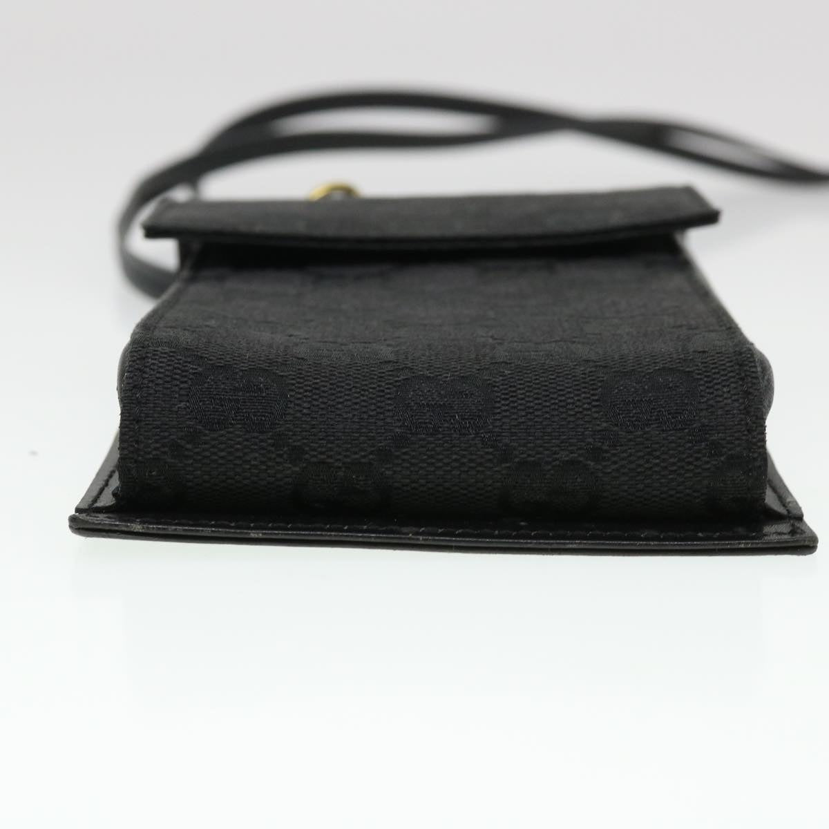 GUCCI GG Canvas Shoulder Bag Black 106692 Auth ki2839