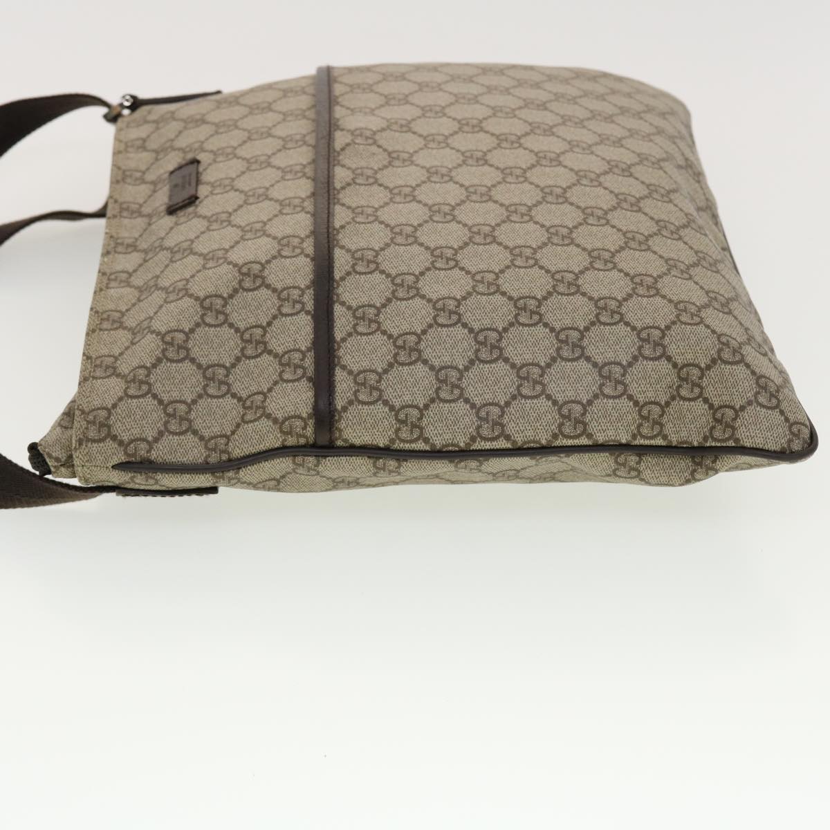 GUCCI GG Canvas Shoulder Bag PVC Leather Beige 141198 Auth ki2884