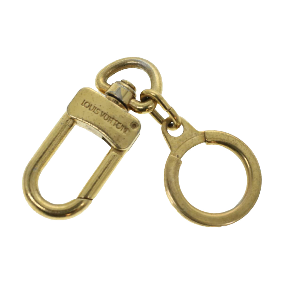 LOUIS VUITTON Anneau Cles Key Holder Metal Gold Tone LV Auth ki2888