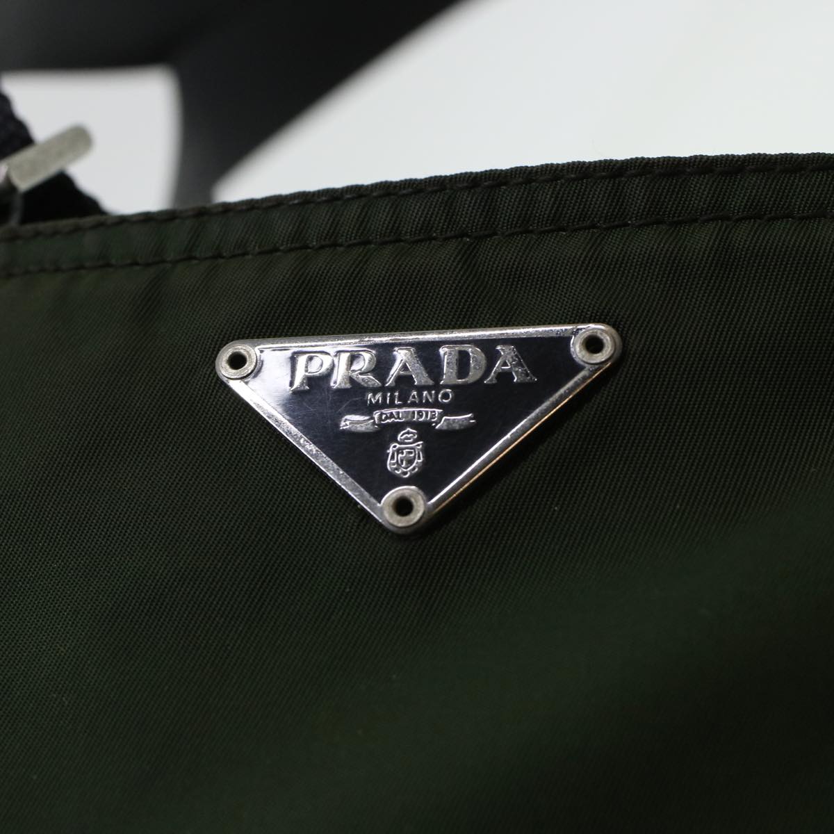 PRADA Shoulder Bag Nylon Khaki Auth ki2900
