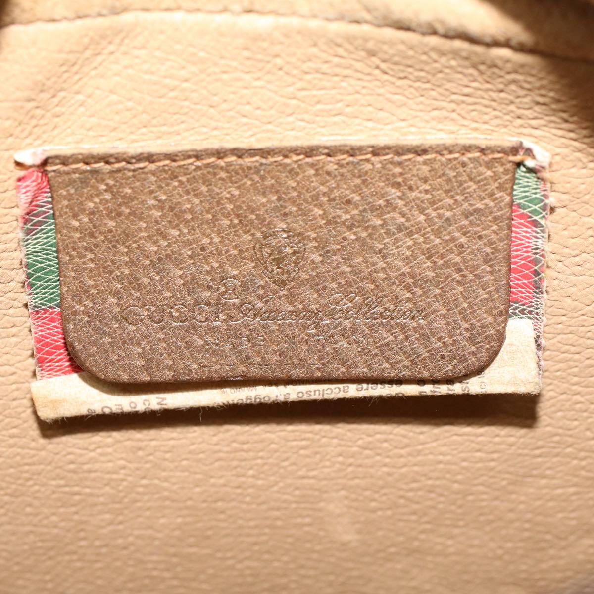 GUCCI GG Canvas Web Sherry Line Clutch Bag Beige Red Green 8901034 Auth ki2937