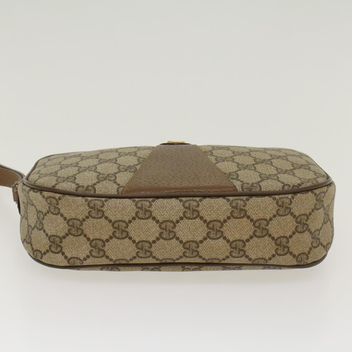 GUCCI GG Canvas Web Sherry Line Clutch Bag Beige Red Green 8901034 Auth ki2937