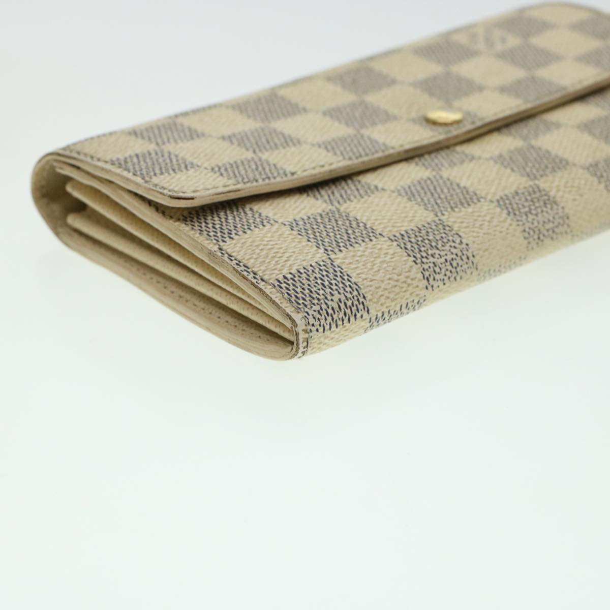 LOUIS VUITTON Damier Azur Portefeuille Sarah Long Wallet N63208 LV Auth ki2985