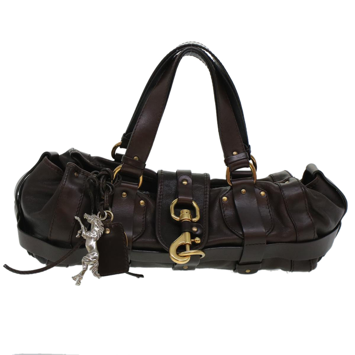 Chloe Hand Bag Leather Brown Auth ki3040