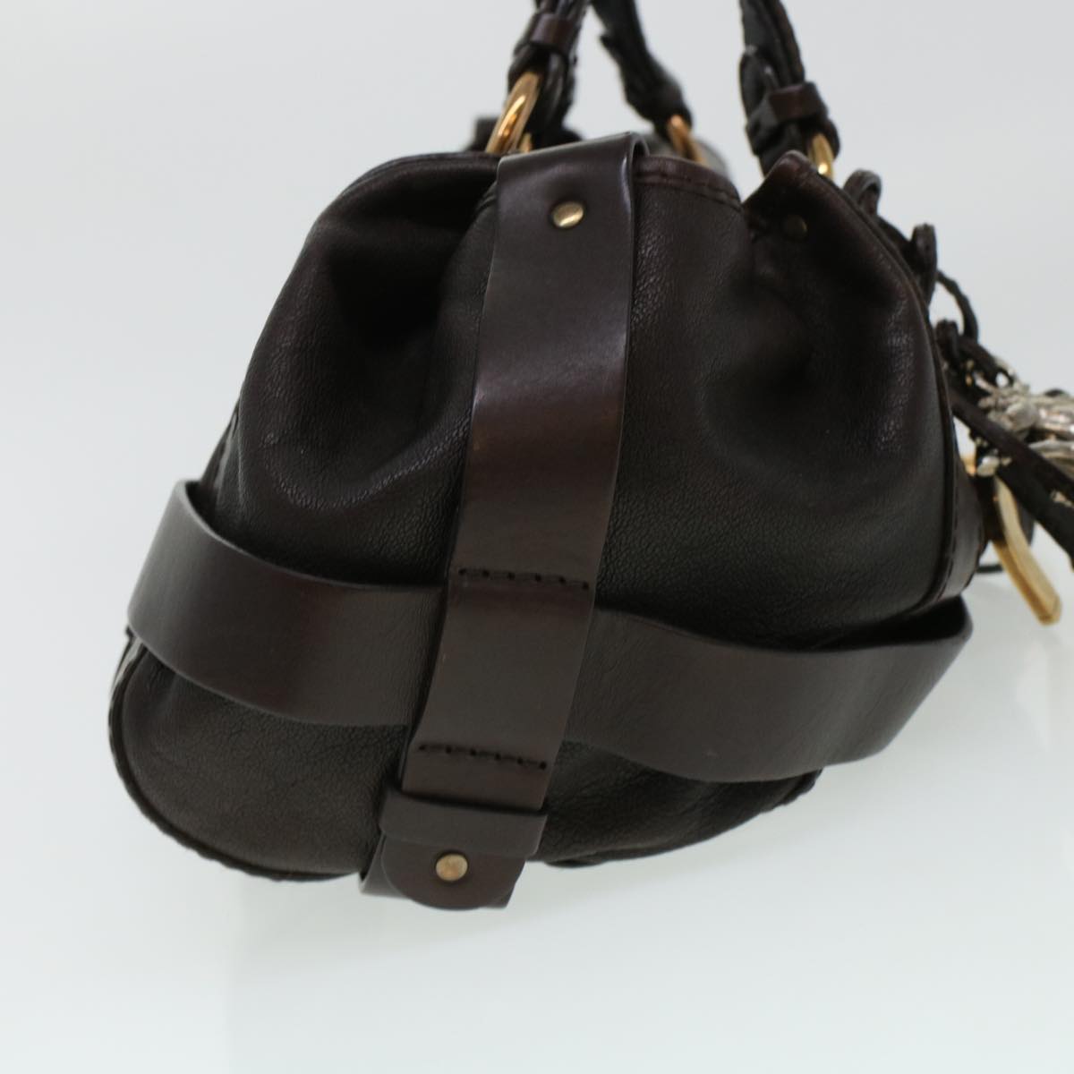 Chloe Hand Bag Leather Brown Auth ki3040