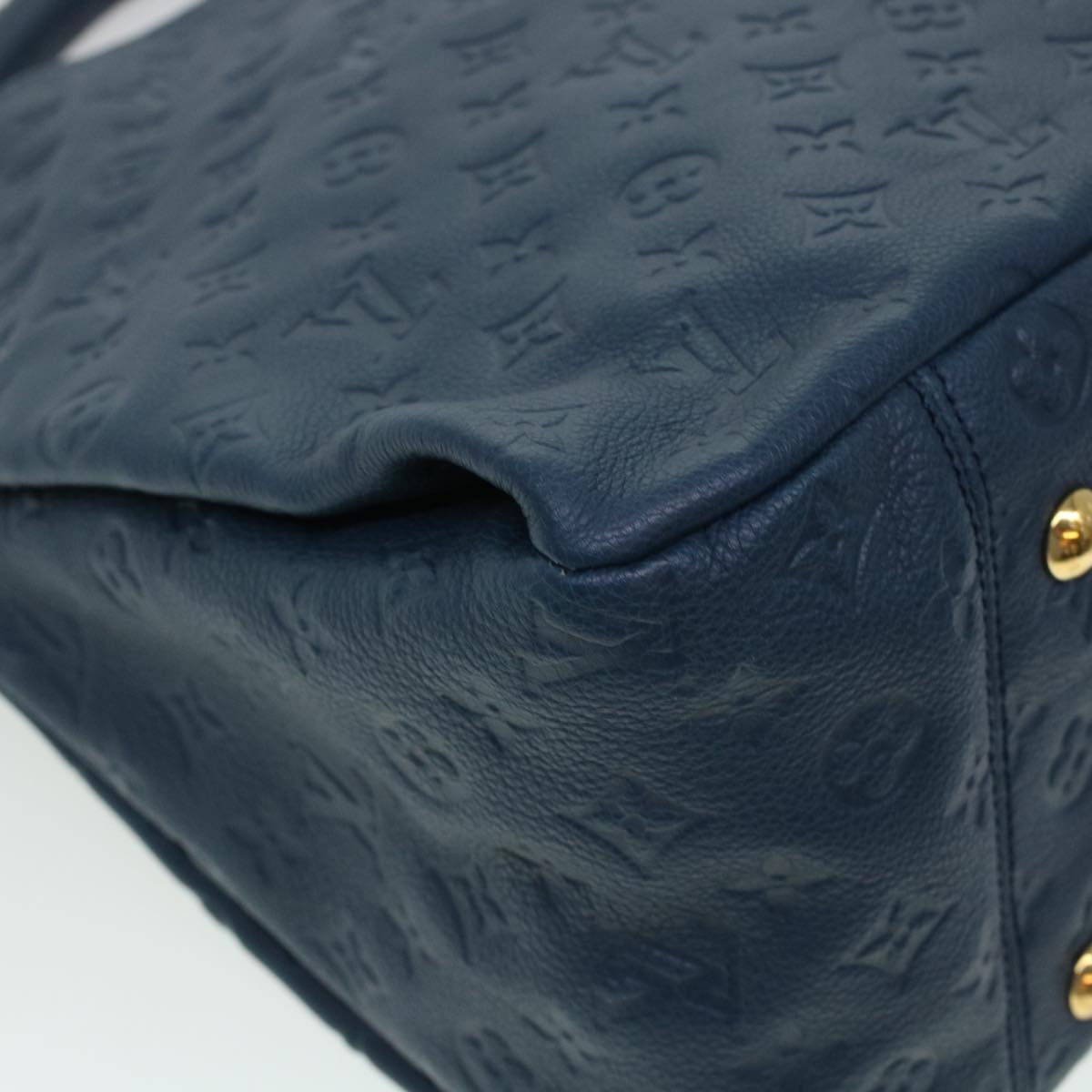 LOUIS VUITTON Monogram Empreinte Artsy MM Shoulder Bag Navy M93450 Auth ki3041