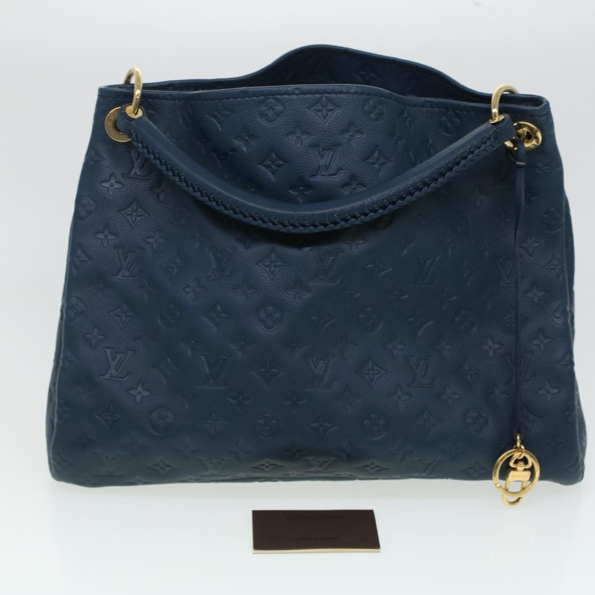 LOUIS VUITTON Monogram Empreinte Artsy MM Shoulder Bag Navy M93450 Auth ki3041