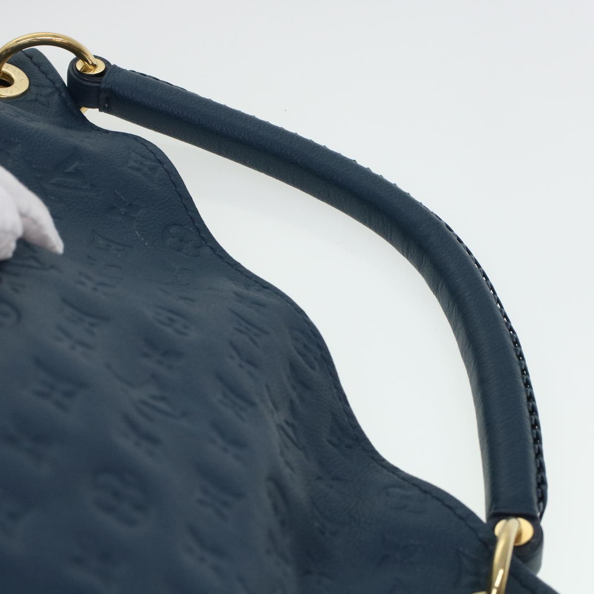 LOUIS VUITTON Monogram Empreinte Artsy MM Shoulder Bag Navy M93450 Auth ki3041