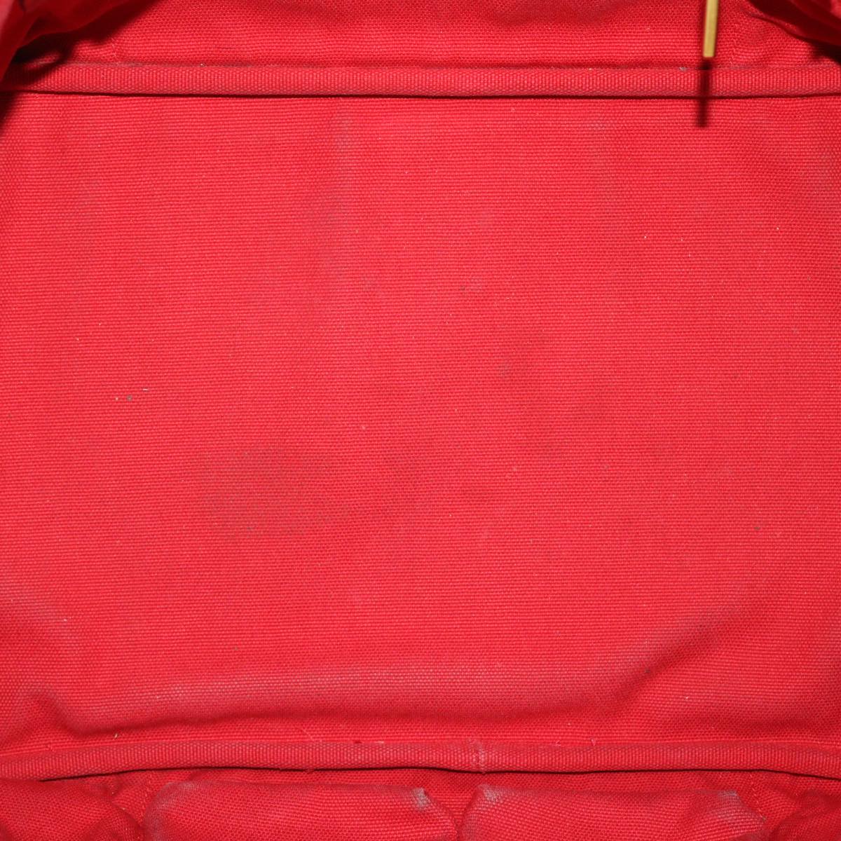 PRADA Canapa Hand Bag Canvas Red Auth ki3073