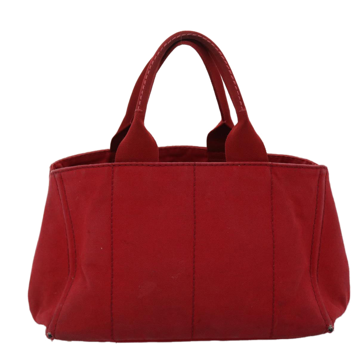 PRADA Canapa Hand Bag Canvas Red Auth ki3073 - 0