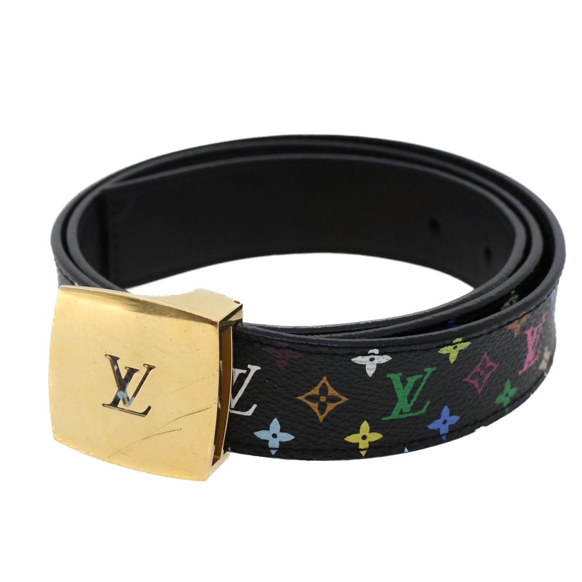 LOUIS VUITTON Monogram Multicolor Ceinture Care Belt Black M9271W LV Auth ki3126