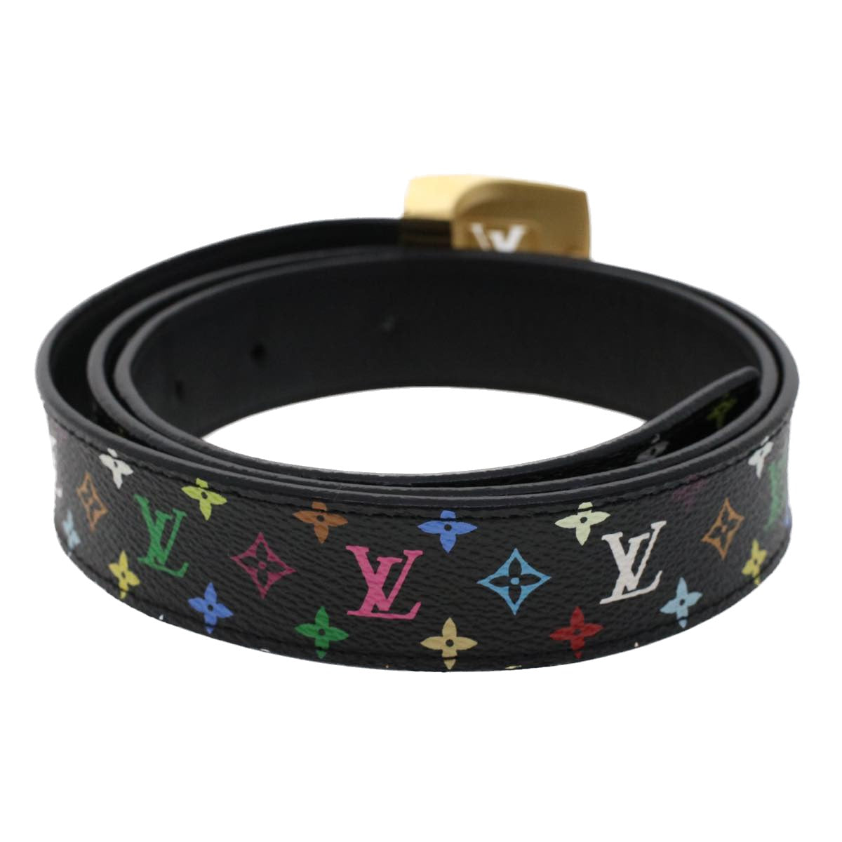 LOUIS VUITTON Monogram Multicolor Ceinture Care Belt Black M9271W LV Auth ki3126