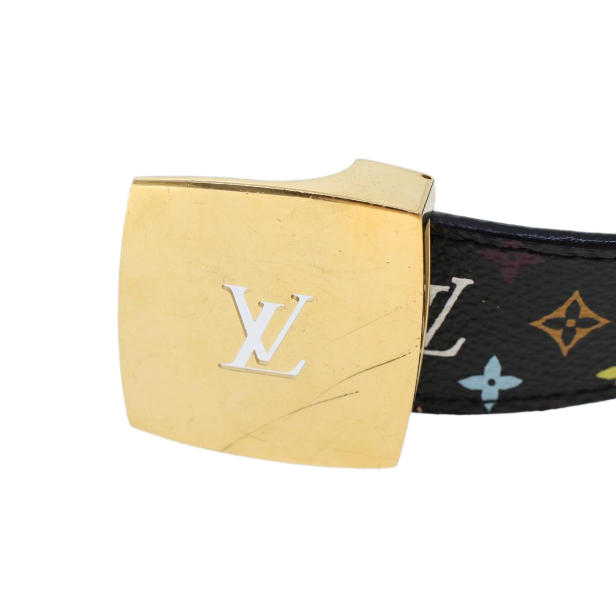 LOUIS VUITTON Monogram Multicolor Ceinture Care Belt Black M9271W LV Auth ki3126