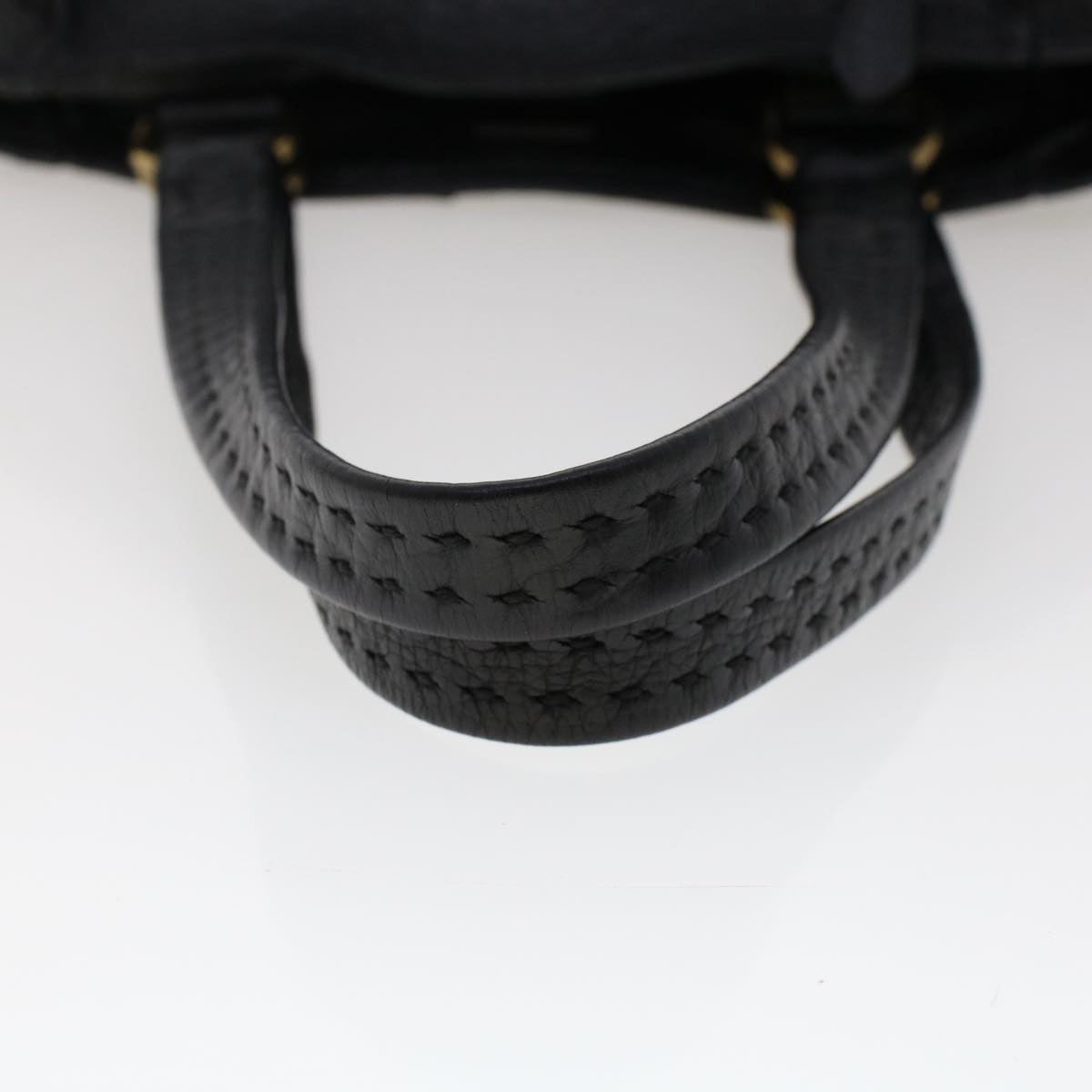 PRADA Hand Bag Nylon Leather Black Auth ki3155