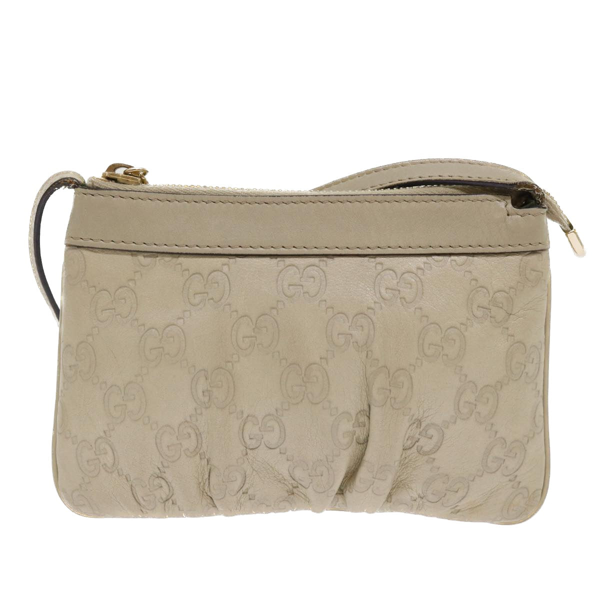 GUCCI GG Canvas Shoulder Bag White 212216 Auth ki3158