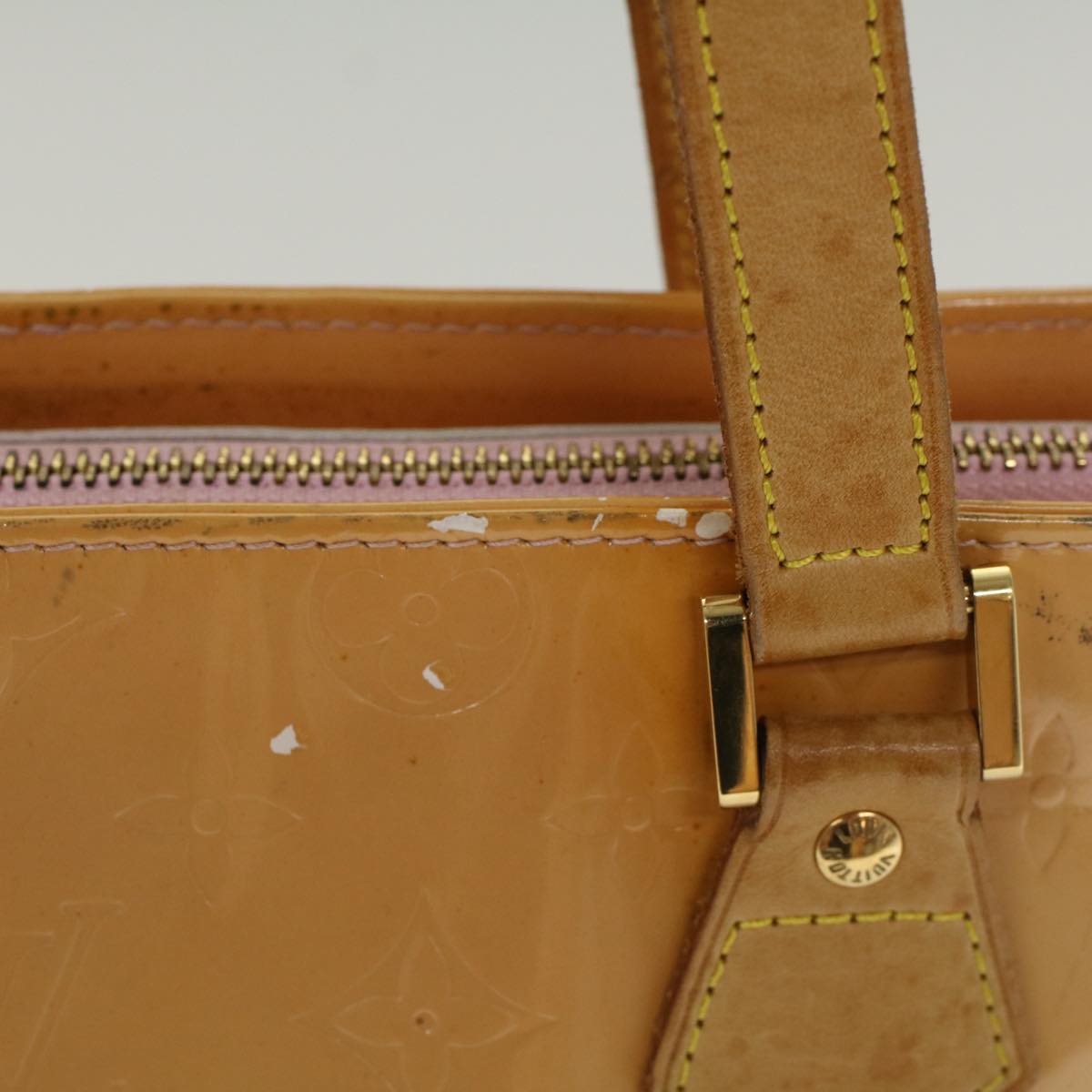 LOUIS VUITTON Monogram Vernis Houston Hand Bag Marshmallow Pink M91302 LV ki3171 - 0