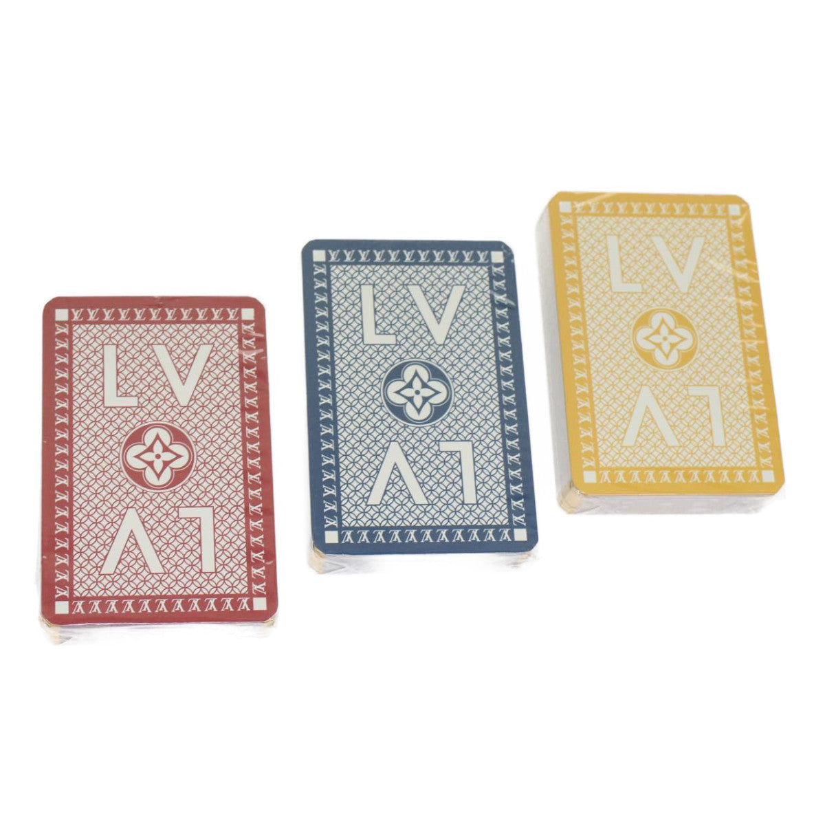 LOUIS VUITTON Jeu De 54 Cartes Playing Cards Blue Red Yellow M65460 Auth ki3197