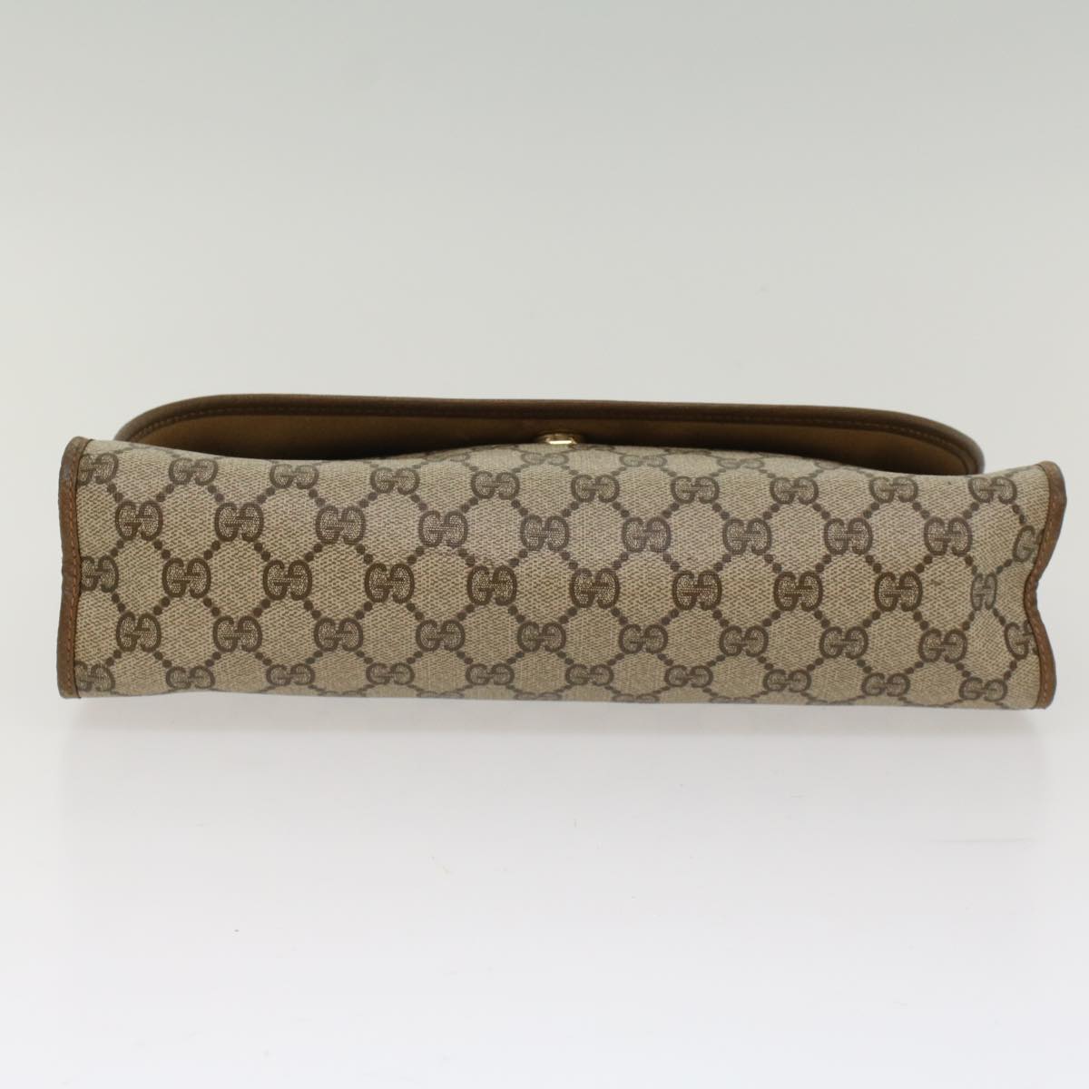 GUCCI GG Canvas Web Sherry Line Clutch Bag Beige Red Green 89.01.031 Auth ki3202