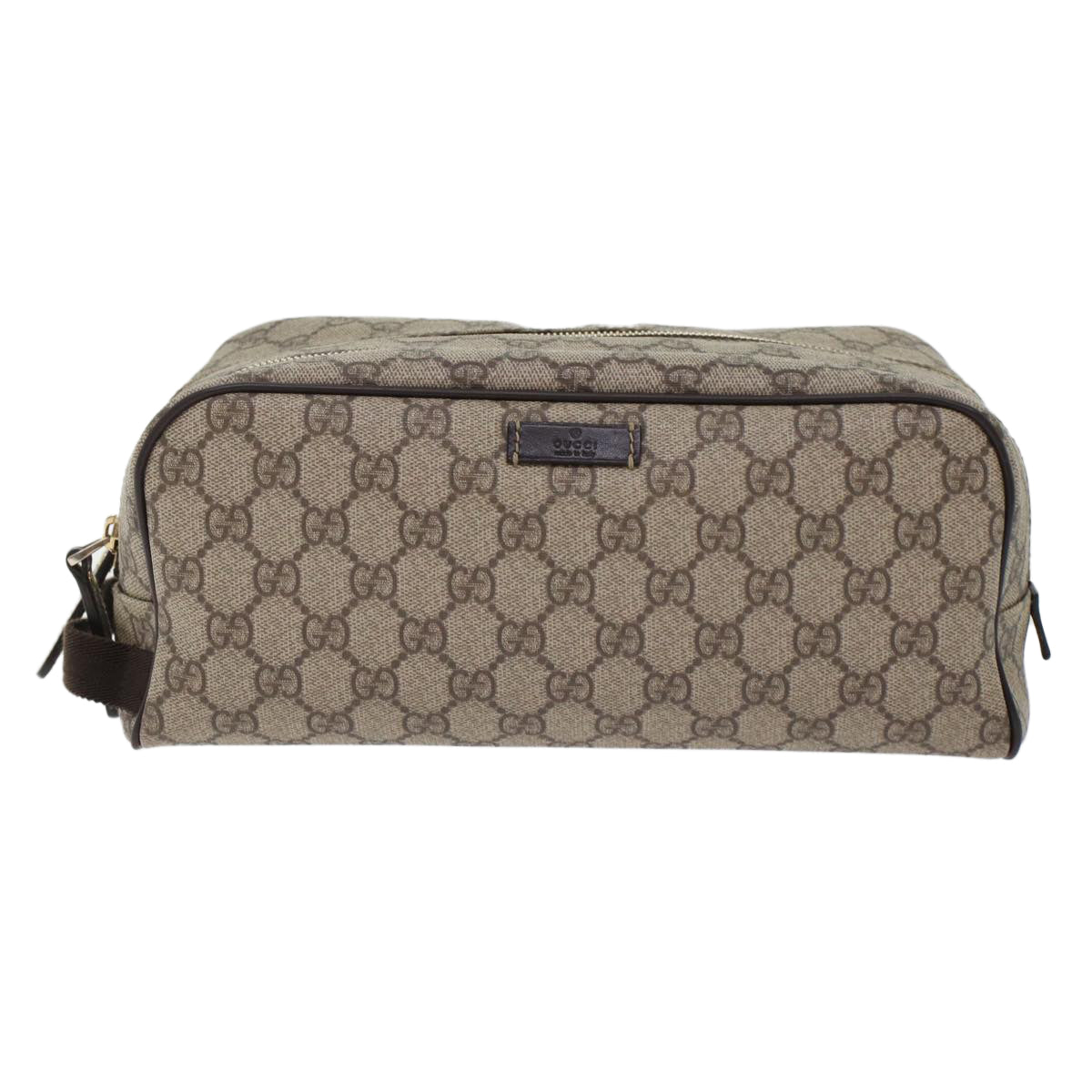 GUCCI GG Canvas Clutch Bag PVC Leather Beige 211125 Auth ki3227