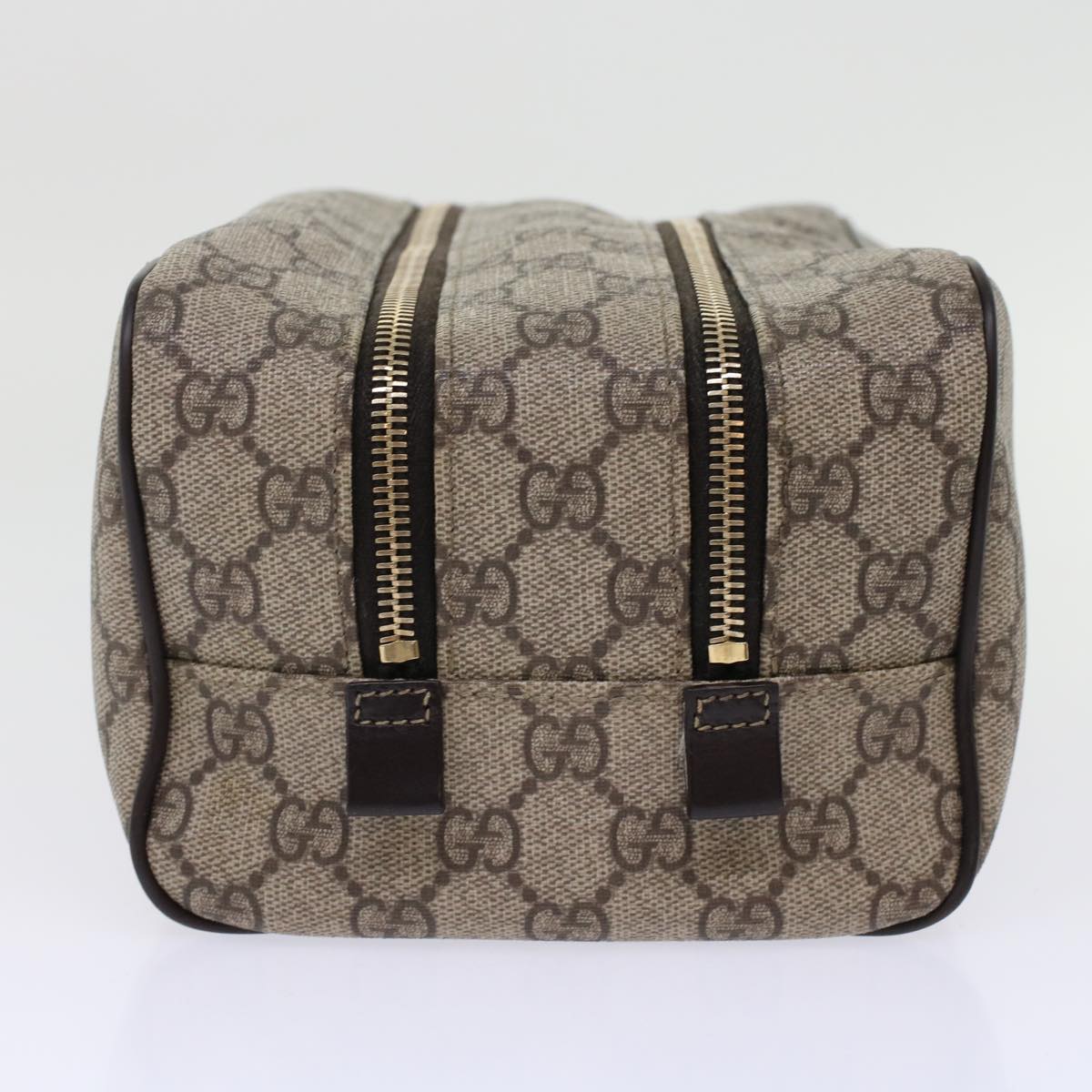 GUCCI GG Canvas Clutch Bag PVC Leather Beige 211125 Auth ki3227