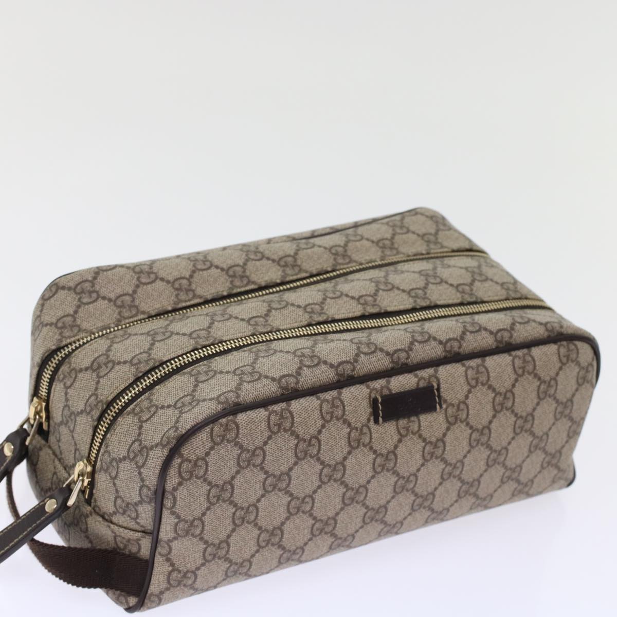 GUCCI GG Canvas Clutch Bag PVC Leather Beige 211125 Auth ki3227