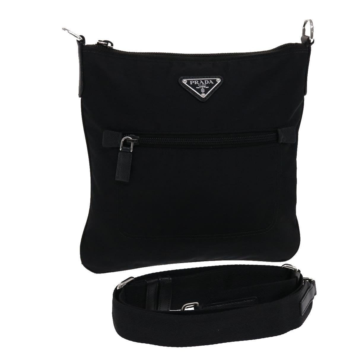 PRADA Shoulder Bag Nylon Black Auth ki3237
