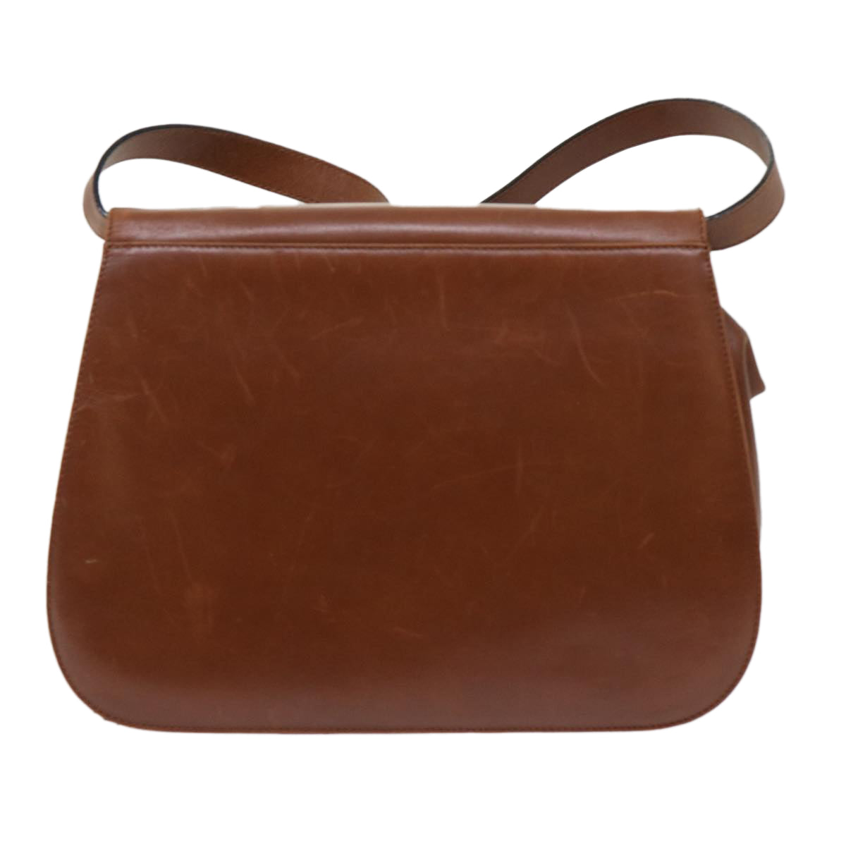 Salvatore Ferragamo Gancini Shoulder Bag Leather Brown Auth ki3258 - 0