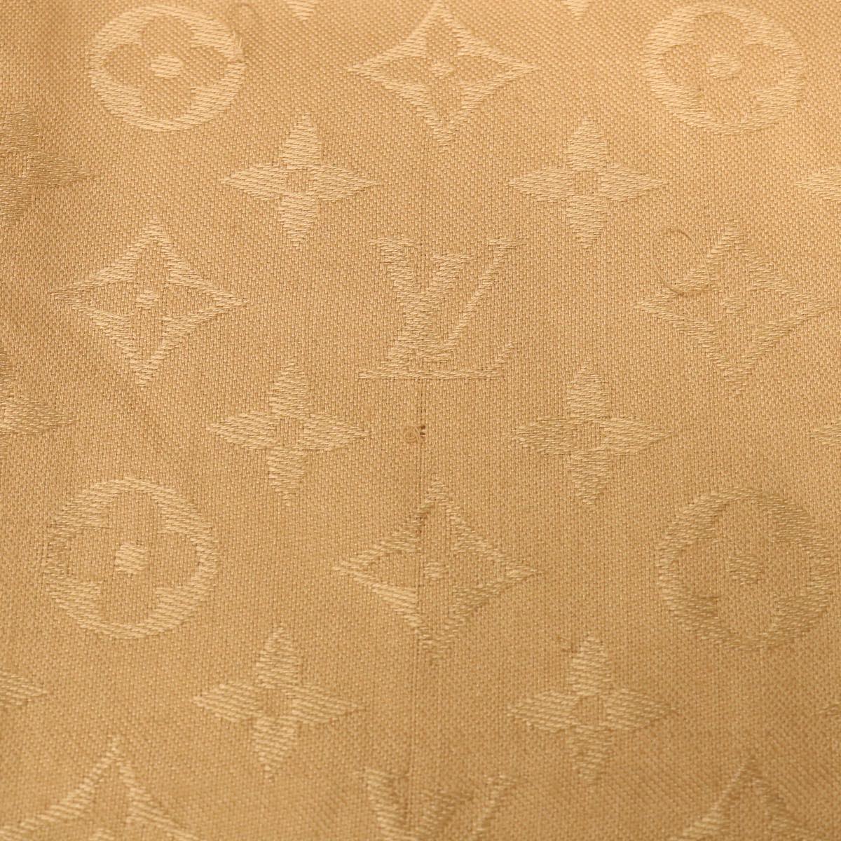 LOUIS VUITTON Monogram Shawl Silk Beige LV Auth ki3263