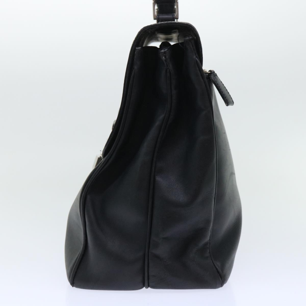 PRADA Business Bag Leather Black Auth ki3272 - 0