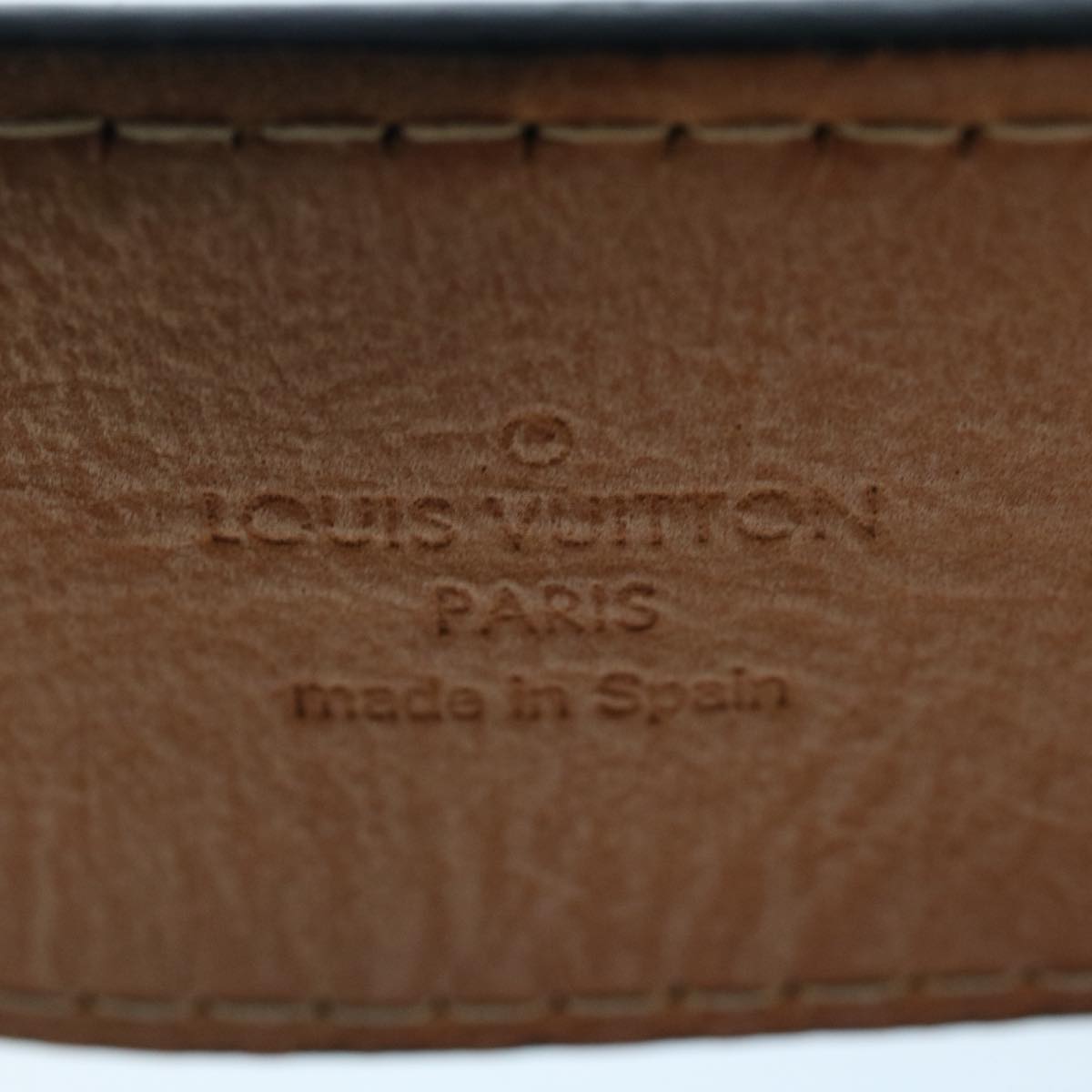 LOUIS VUITTON Ceinture jeans Belt Leather 29.5""-33.5"" Black M6812 Auth ki3282