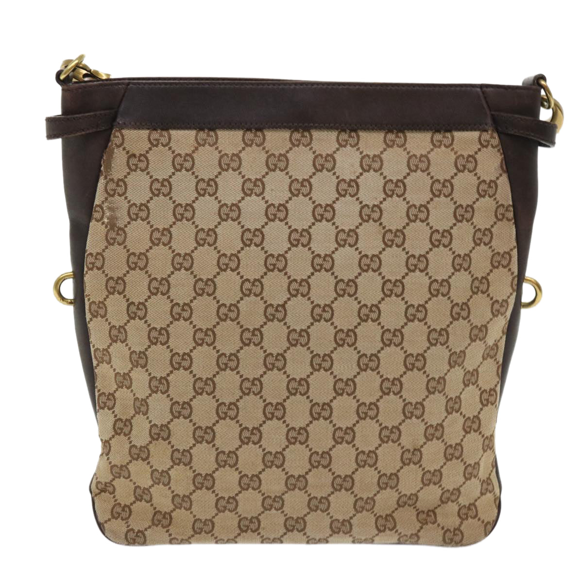 GUCCI GG Canvas Shoulder Bag Beige 109097 Auth ki3288