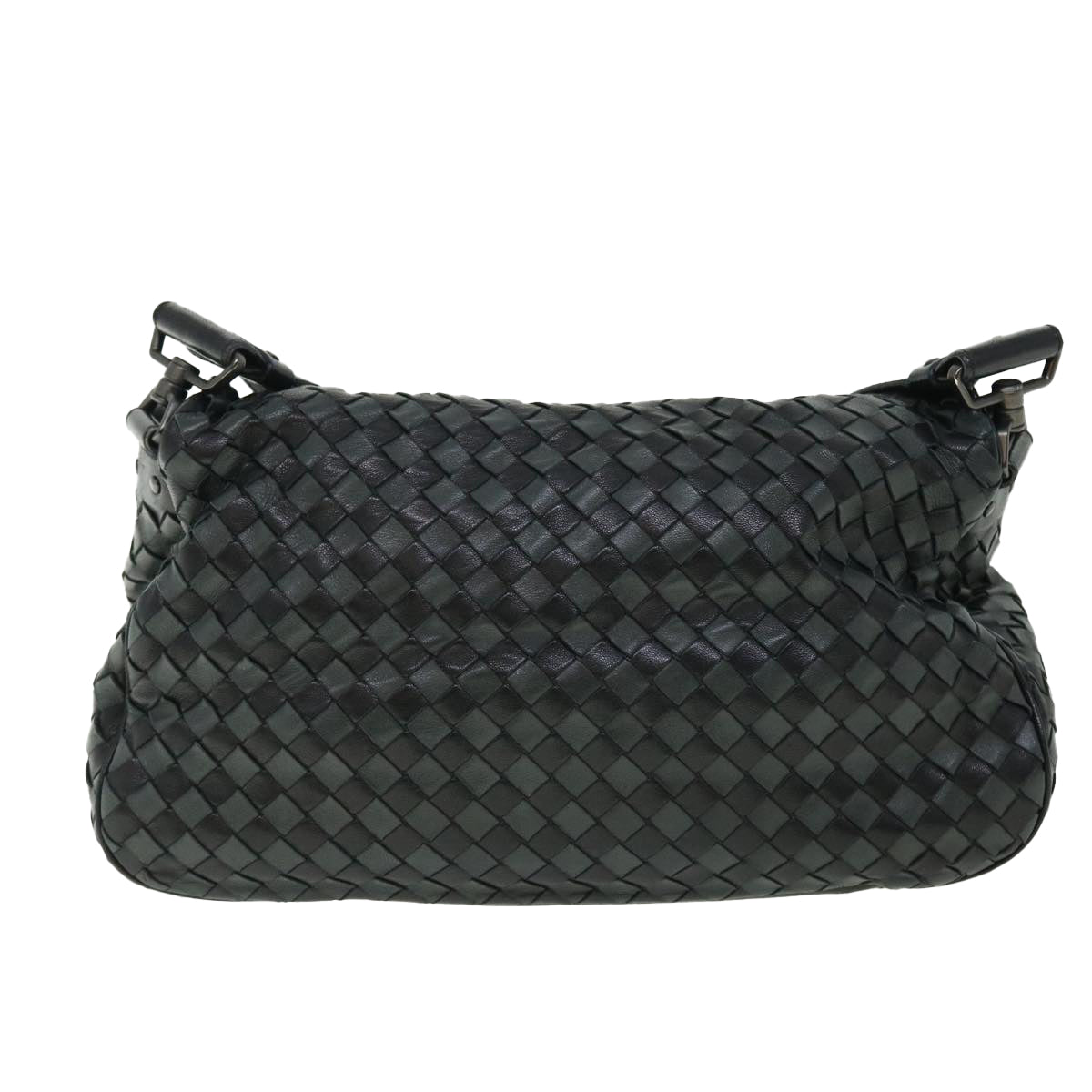 BOTTEGA VENETA INTRECCIATO Shoulder Bag Leather Black Auth ki3312 - 0