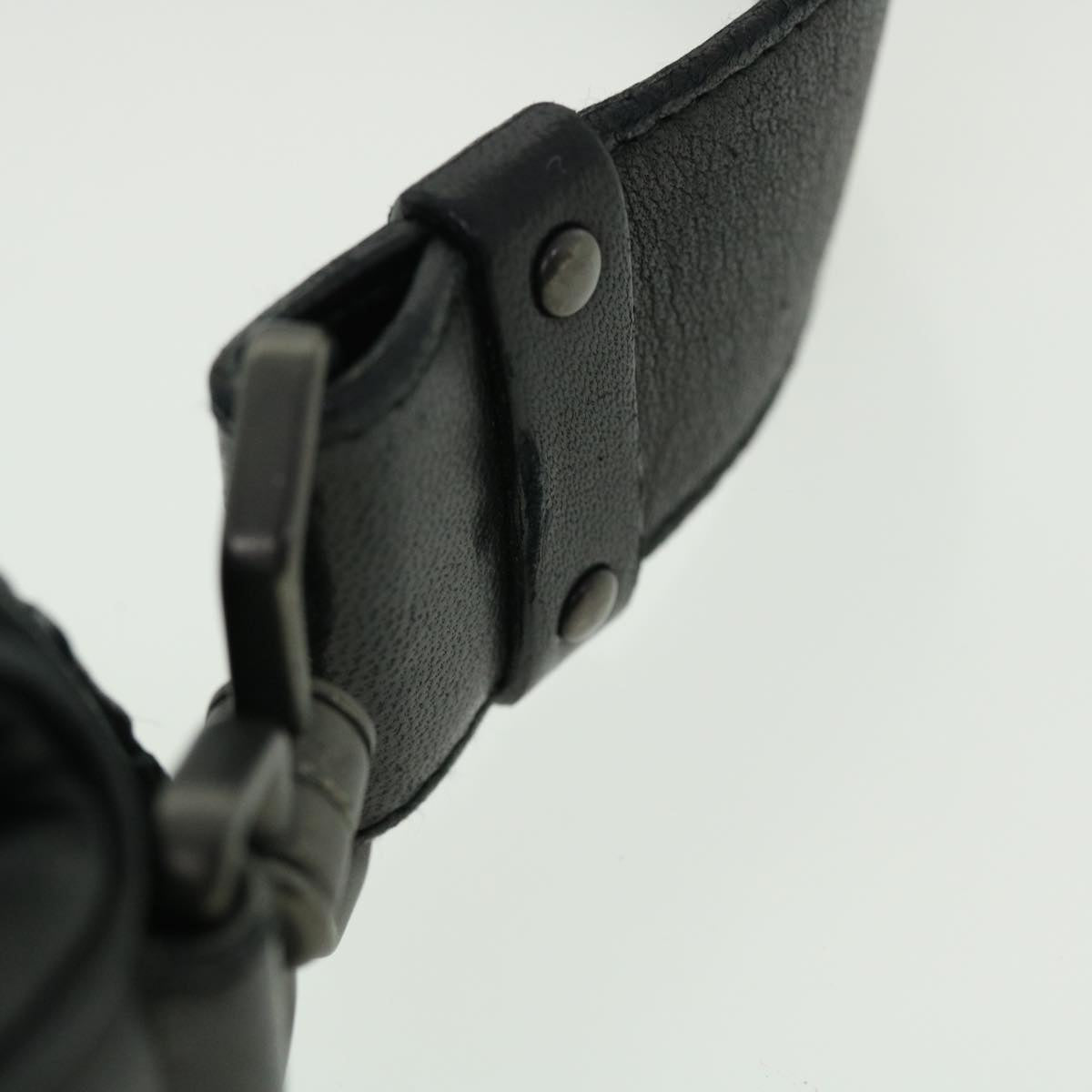 BOTTEGA VENETA INTRECCIATO Shoulder Bag Leather Black Auth ki3312