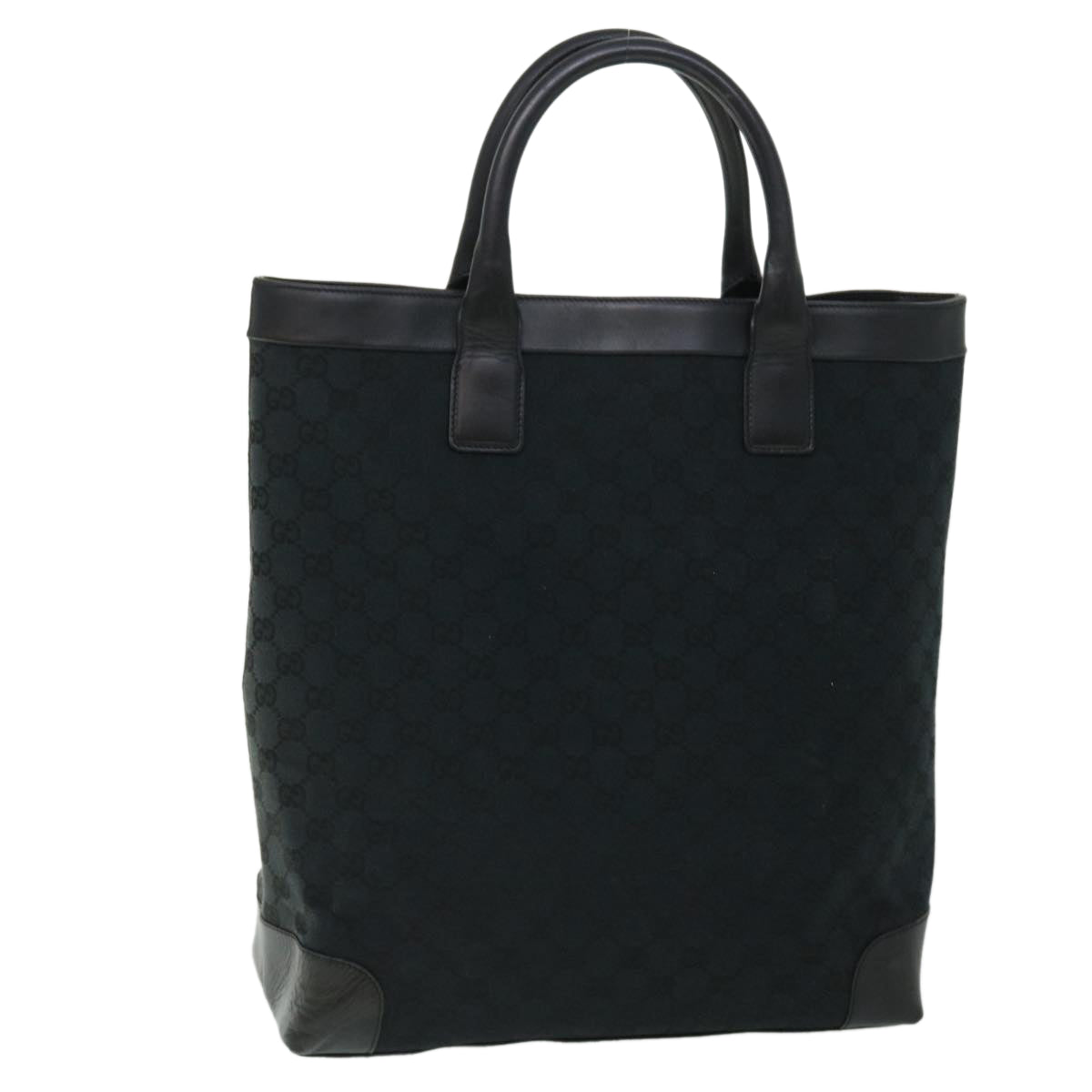 GUCCI GG Canvas Hand Bag Black Auth ki3326