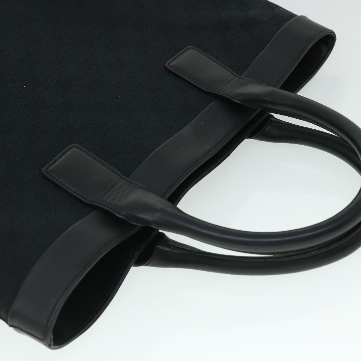 GUCCI GG Canvas Hand Bag Black Auth ki3326