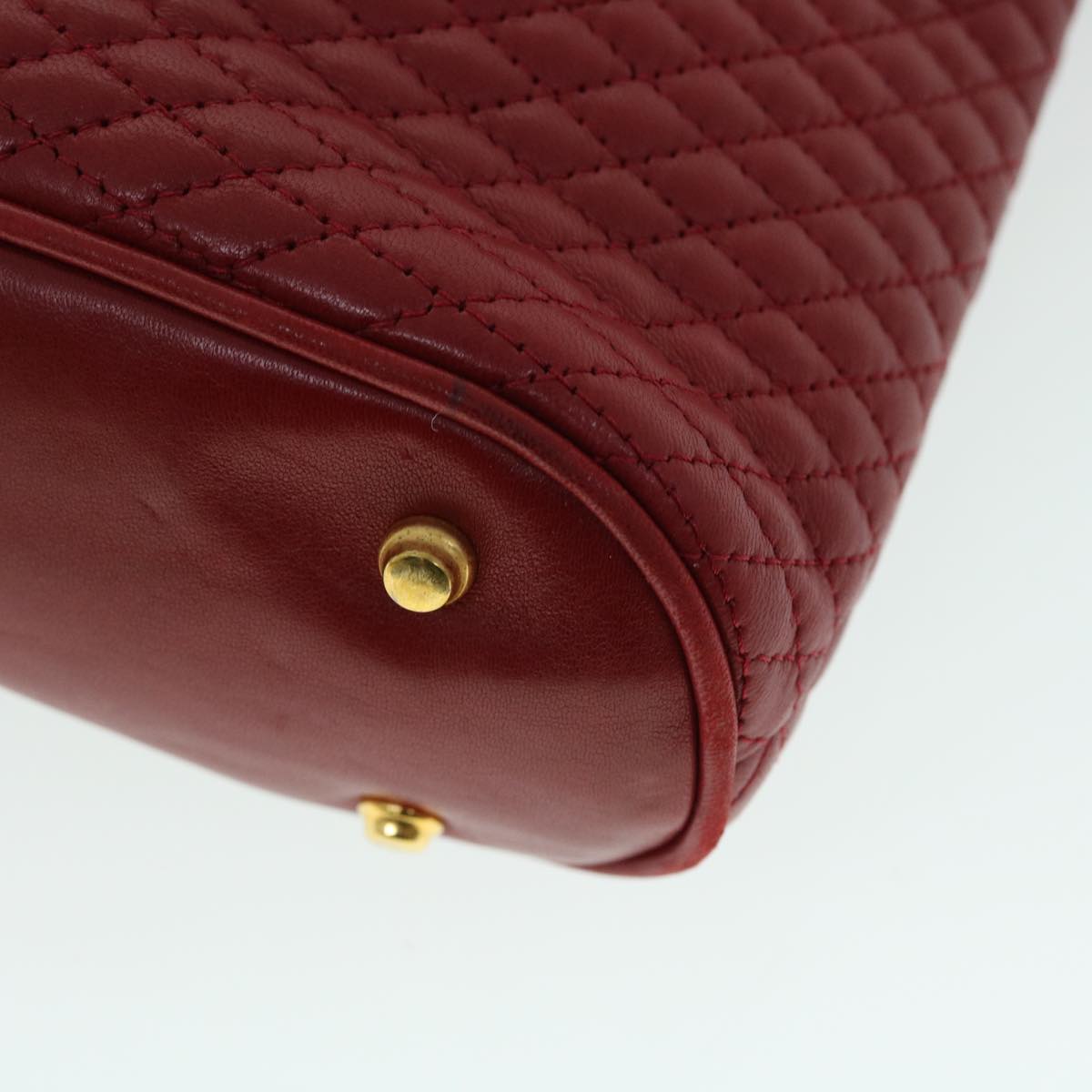 BALLY Matelasse Chain Shoulder Bag Leather Red Auth ki3328