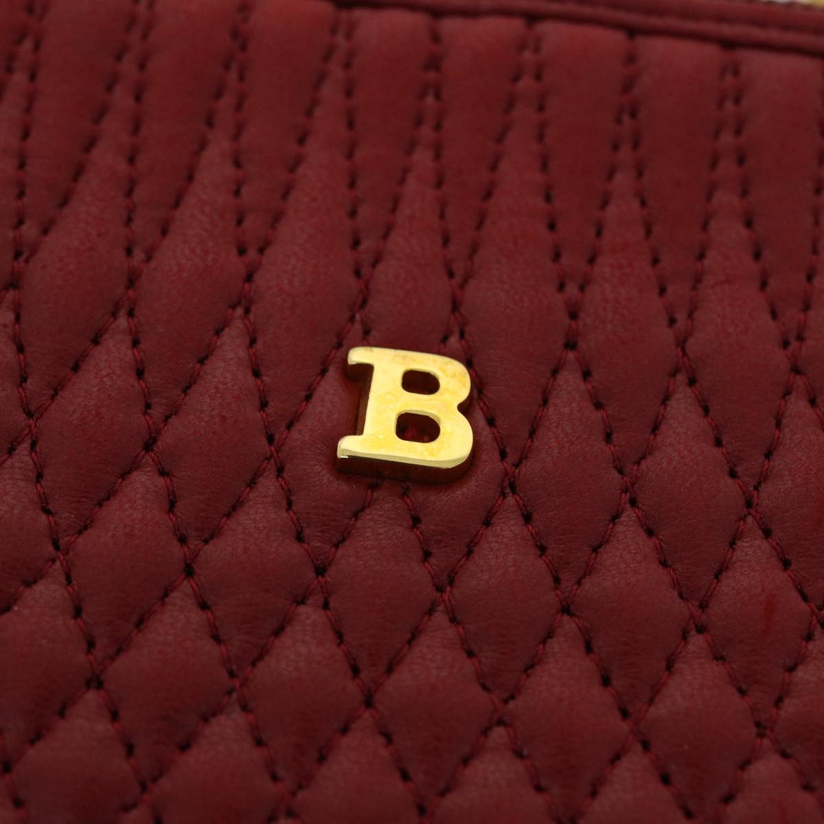 BALLY Matelasse Chain Shoulder Bag Leather Red Auth ki3328