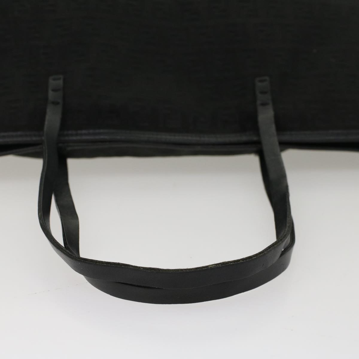 FENDI Zucchino Canvas Tote Bag Nylon Black Auth ki3375