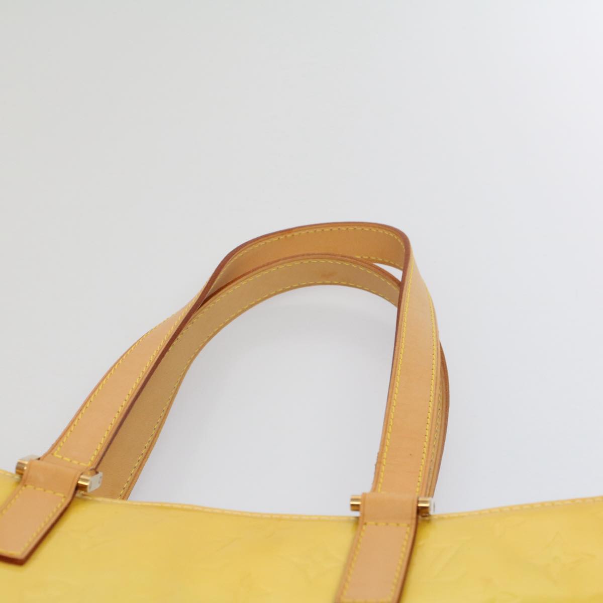 LOUIS VUITTON Monogram Vernis Columbus Tote Bag Yellow M91047 LV Auth ki3386