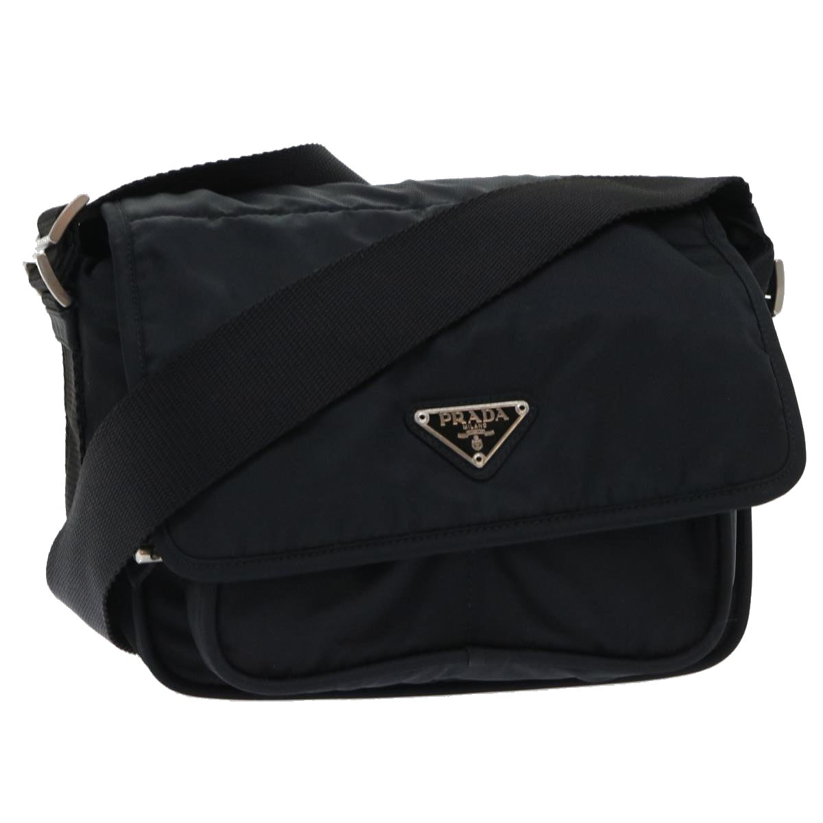 PRADA Shoulder Bag Nylon Black Auth ki3395