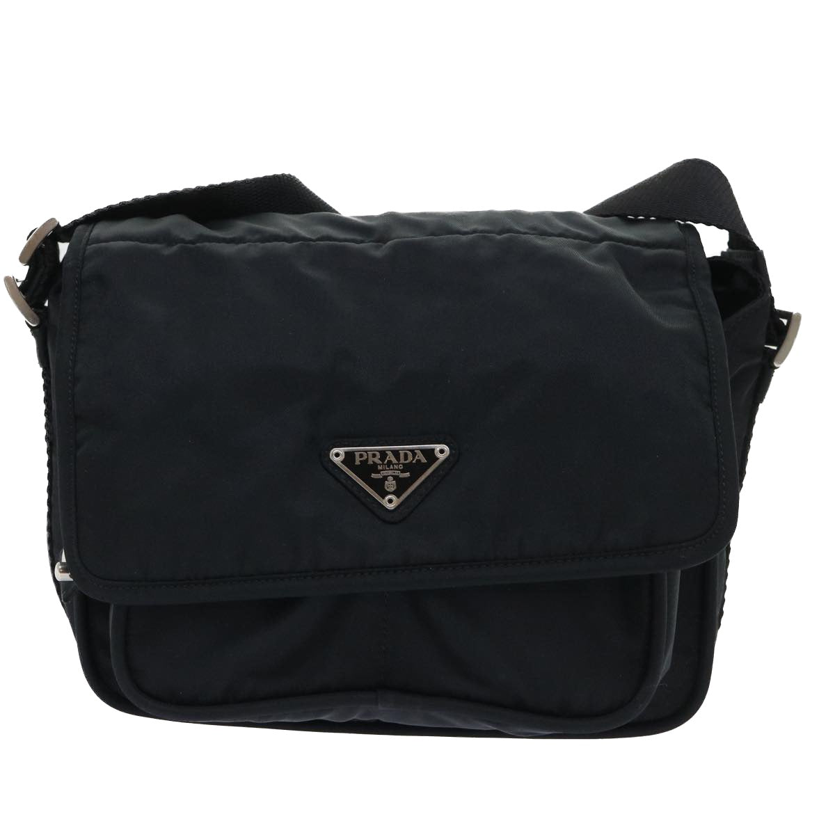 PRADA Shoulder Bag Nylon Black Auth ki3395 - 0