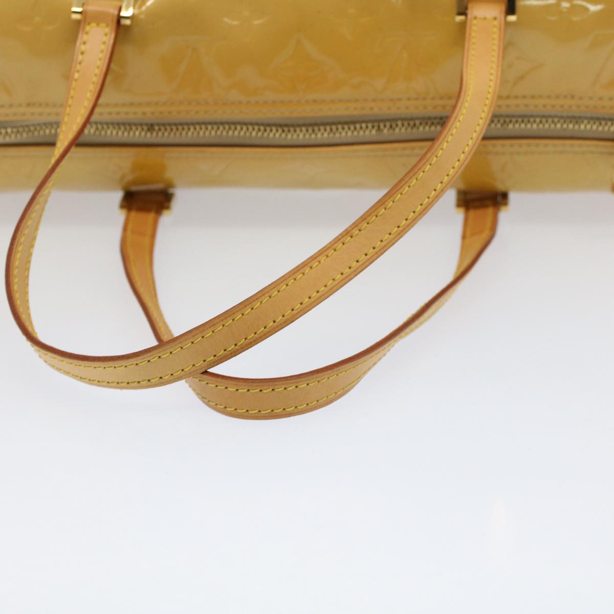 LOUIS VUITTON Monogram Vernis Bedford Hand Bag Beige M91006 LV Auth ki3412