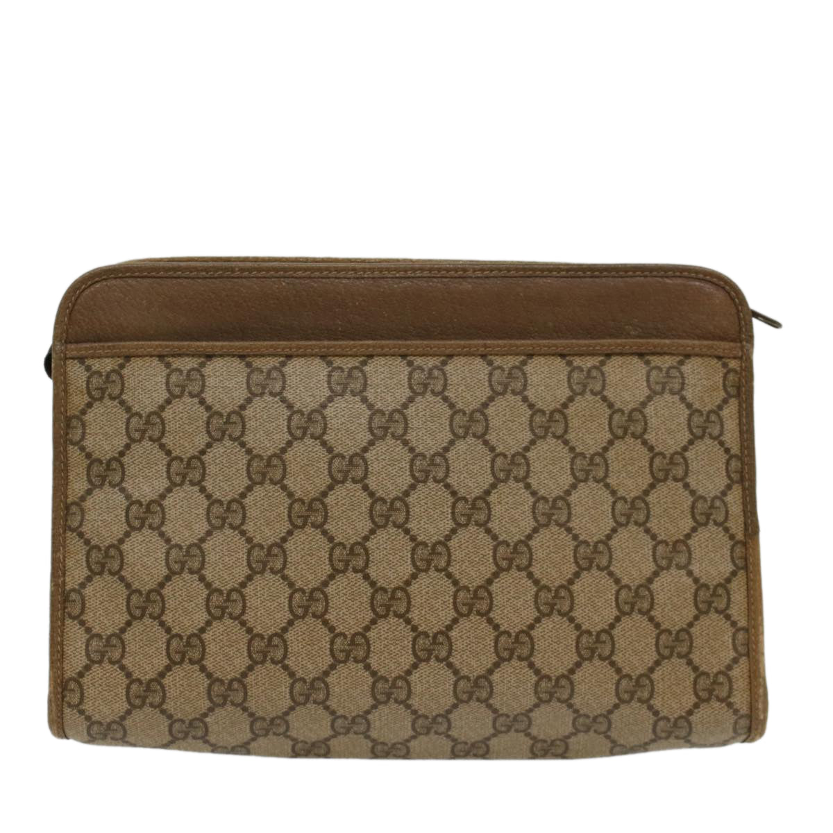 GUCCI GG Canvas Clutch Bag PVC Leather Beige 97 01 037 Auth ki3414 - 0